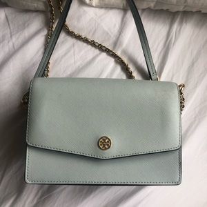 Tory Burch mint cross body purse
